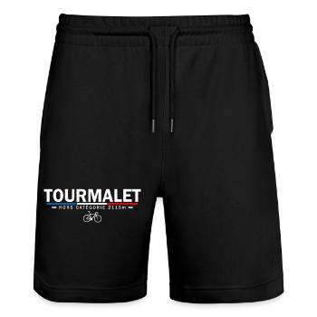 Vélo velo Tourmalet cycliste col tourmalet - Short de jogging bio TRAINER Stanley/Stella unisexe - noir - Devant - Nik (191cm) & Marisol (170cm)