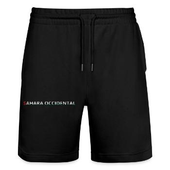 Drapeau Sahara Occidental - Short de jogging bio TRAINER Stanley/Stella unisexe - noir - Devant - Nik (191cm) & Marisol (170cm)