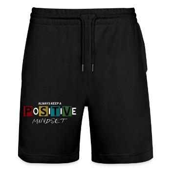 always keep a positive mindset Design - Short de jogging bio TRAINER Stanley/Stella unisexe - noir - Devant - Nik (191cm) & Marisol (170cm)