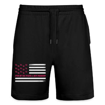 Sogar mein Hund möchte einen neuen Präsidenten - Stanley/Stella Unisex Bio Joggingshorts Trainer  - Schwarz - Vorne - Nik (191cm) & Marisol (170cm)