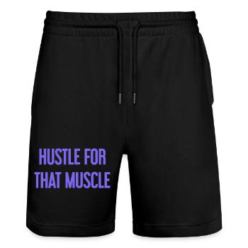 Se démener pour ce muscle - Short de jogging bio TRAINER Stanley/Stella unisexe - noir - Devant - Nik (191cm) & Marisol (170cm)