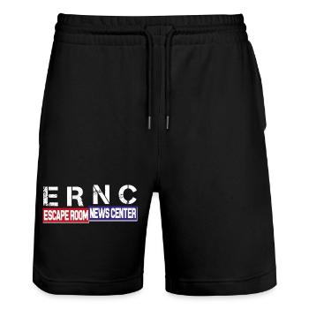 ERNC Logo Neu - Stanley/Stella Unisex Bio Joggingshorts Trainer  - Schwarz - Vorne - Nik (191cm) & Marisol (170cm)
