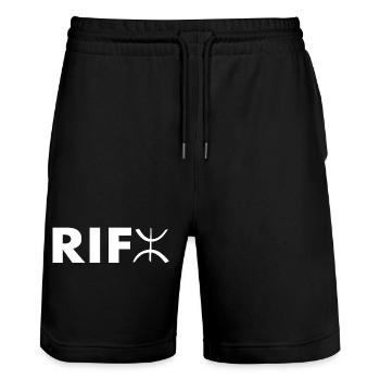 Rif - Short de jogging bio TRAINER Stanley/Stella unisexe - noir - Devant - Nik (191cm) & Marisol (170cm)