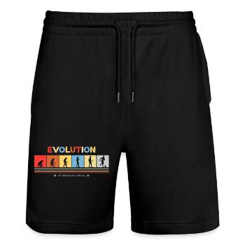 Evolution Of The Human Being To Soccer Player - Stanley/Stella Unisex Bio Joggingshorts Trainer  - Schwarz - Vorne - Nik (191cm) & Marisol (170cm)