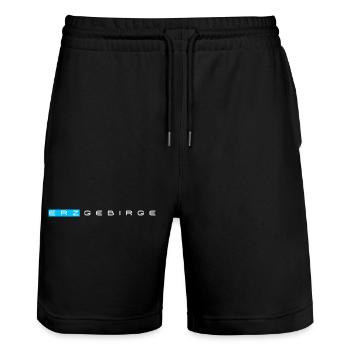 Erzgebirge meine Heimat - Stanley/Stella Unisex Bio Joggingshorts Trainer  - Schwarz - Vorne - Nik (191cm) & Marisol (170cm)