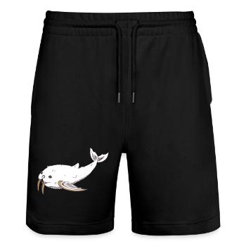 Morleine - Short de jogging bio TRAINER Stanley/Stella unisexe - noir - Devant - Nik (191cm) & Marisol (170cm)