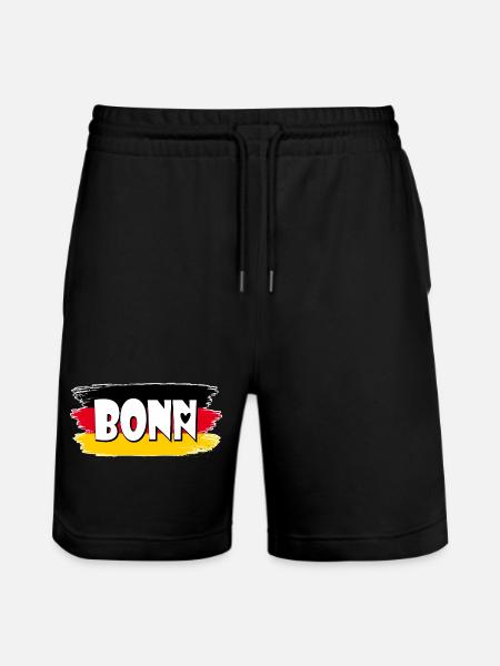 Bonn Germany Flag - Stanley/Stella Trainer Unisex Organic Jogging Shorts - black