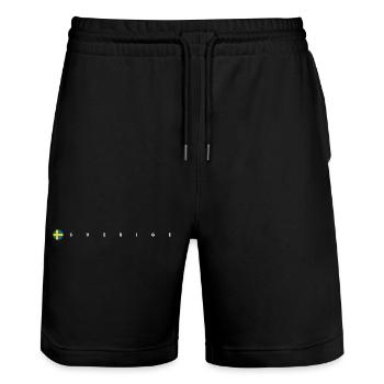 Sverige Flagge - Stanley/Stella Unisex Bio Joggingshorts Trainer  - Schwarz - Vorne - Nik (191cm) & Marisol (170cm)