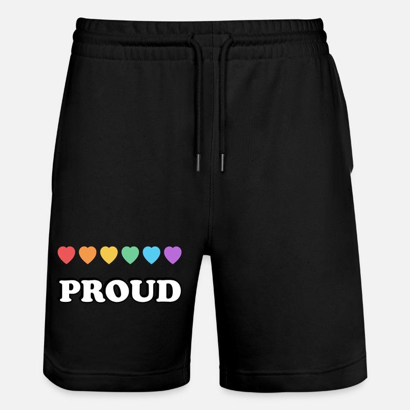 Fiers cœurs arc-en-ciel - Short de jogging bio TRAINER Stanley/Stella unisexe - noir