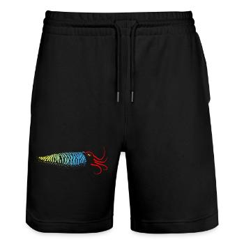 Sepia, Tintenfisch mit Farbverlauf - Stanley/Stella Unisex Bio Joggingshorts Trainer  - Schwarz - Vorne - Nik (191cm) & Marisol (170cm)