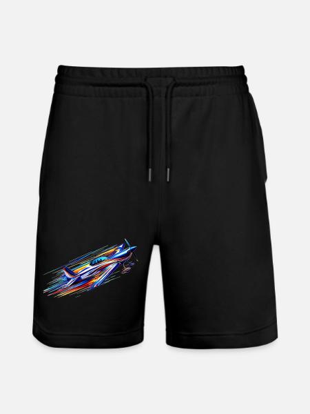 Kunstflugzeug - Stanley/Stella Unisex Bio Joggingshorts Trainer  - Schwarz