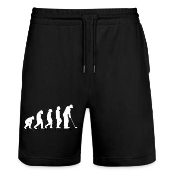Golfspieler Evolution Golf - Stanley/Stella Unisex Bio Joggingshorts Trainer  - Schwarz - Vorne - Nik (191cm) & Marisol (170cm)