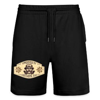 Approuvé par Mustache Man - Short de jogging bio TRAINER Stanley/Stella unisexe - noir - Devant - Nik (191cm) & Marisol (170cm)