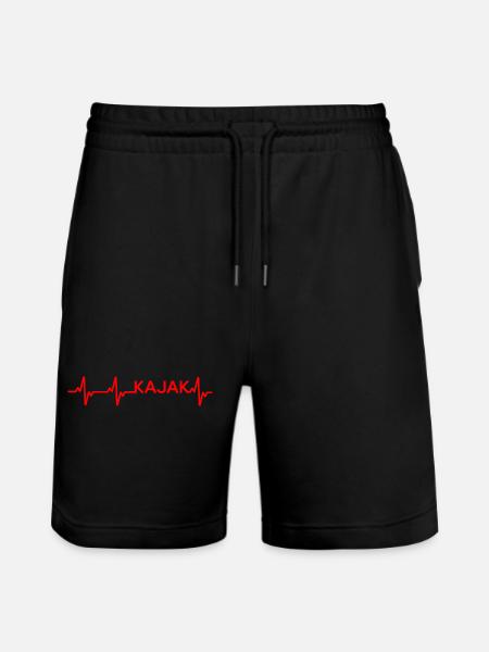 Kayak Canoe PaddlingKayak Heartbeat - Stanley/Stella Trainer Unisex Organic Jogging Shorts - black