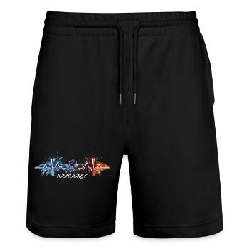 Battement de cœur Hockey sur glace Battement de cœur ECG - Short de jogging bio TRAINER Stanley/Stella unisexe - noir - Devant - Nik (191cm) & Marisol (170cm)