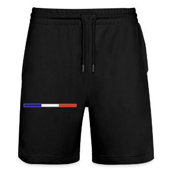Rectangle 1 - Short de jogging bio TRAINER Stanley/Stella unisexe - noir - Devant - Nik (191cm) & Marisol (170cm)