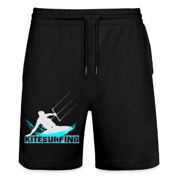 Kitesurf - Short de jogging bio TRAINER Stanley/Stella unisexe - noir - Devant - Nik (191cm) & Marisol (170cm)