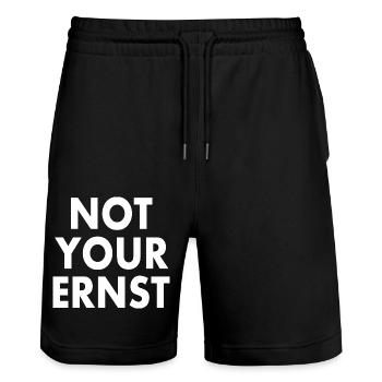 Not your ernst - Stanley/Stella Unisex Bio Joggingshorts Trainer  - Schwarz - Vorne - Nik (191cm) & Marisol (170cm)