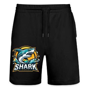 Hai-Welt - Stanley/Stella Unisex Bio Joggingshorts Trainer  - Schwarz - Vorne - Nik (191cm) & Marisol (170cm)