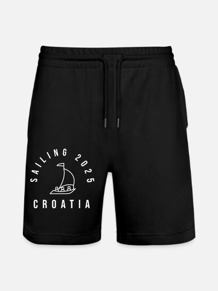 sailing croatia 2025a - Stanley/Stella Unisex Bio Joggingshorts Trainer  - Schwarz