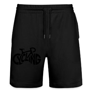 Radfahren - Cool Bike Logo - Stanley/Stella Unisex Bio Joggingshorts Trainer  - Schwarz - Vorne - Nik (191cm) & Marisol (170cm)