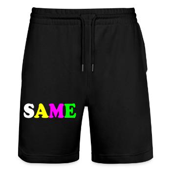 Same - Short de jogging bio TRAINER Stanley/Stella unisexe - noir - Devant - Nik (191cm) & Marisol (170cm)