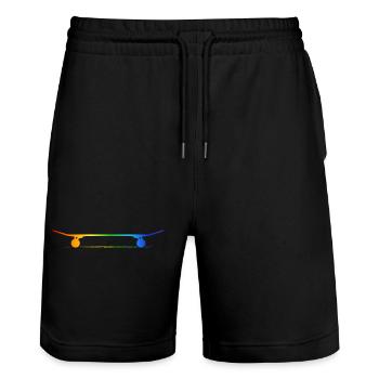 skateboard sk8 rainbow-grind SKATE skateboarder - Stanley/Stella Unisex Bio Joggingshorts Trainer  - Schwarz - Vorne - Nik (191cm) & Marisol (170cm)