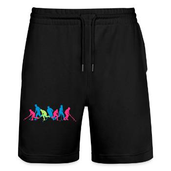Hockey Crew Joueur - Short de jogging bio TRAINER Stanley/Stella unisexe - noir - Devant - Nik (191cm) & Marisol (170cm)