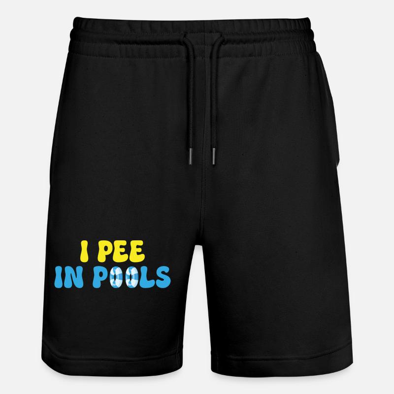 I pee in pools - Stanley/Stella Trainer Unisex Organic Jogging Shorts - black