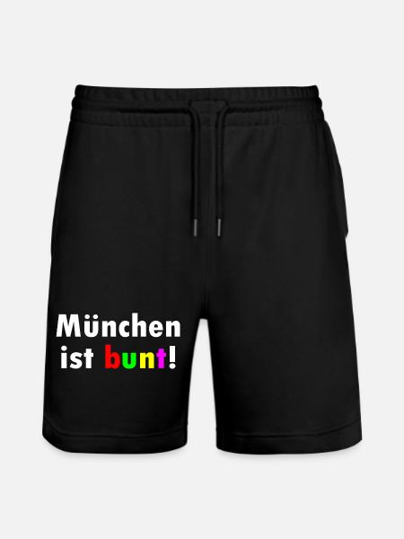 München ist bunt - Stanley/Stella Unisex Bio Joggingshorts Trainer  - Schwarz