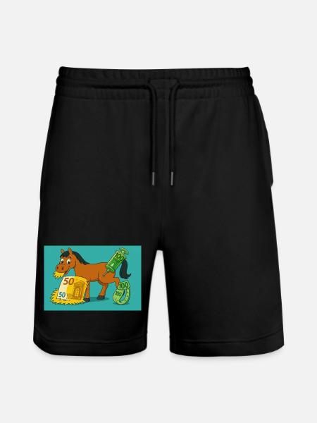 teures Pferd - Stanley/Stella Unisex Bio Joggingshorts Trainer - Schwarz