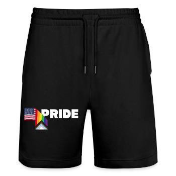 Stolzer Verbündeter und stolzer Patriot - LGBT schwul lesbisch - Stanley/Stella Unisex Bio Joggingshorts Trainer  - Schwarz - Vorne - Nik (191cm) & Marisol (170cm)