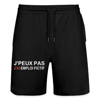 I can't I have a fictitious job - Stanley/Stella Trainer Unisex Organic Jogging Shorts - black - Front - Nik (191cm) & Marisol (170cm)
