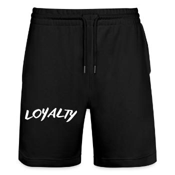 Loyalty - Stanley/Stella Trainer Unisex Organic Jogging Shorts - black - Front - Nik (191cm) & Marisol (170cm)