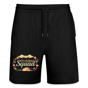 Pharmacie | Pharma Squad pastel - Short de jogging bio TRAINER Stanley/Stella unisexe - noir - Devant - Nik (191cm) & Marisol (170cm)