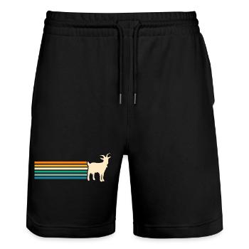 Chèvres - Short de jogging bio TRAINER Stanley/Stella unisexe - noir - Devant - Nik (191cm) & Marisol (170cm)