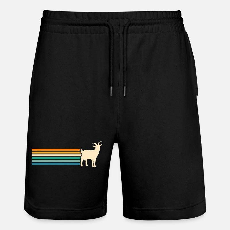 Ziegen - Stanley/Stella Unisex Bio Joggingshorts Trainer  - Schwarz