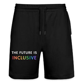 The Future Is Inclusive LGBT Pride Rainbow - Stanley/Stella Trainer Unisex Organic Jogging Shorts - black - Front - Nik (191cm) & Marisol (170cm)
