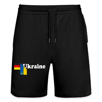 Allemagne Ukraine Tryzub Drapeau - Short de jogging bio TRAINER Stanley/Stella unisexe - noir - Devant - Nik (191cm) & Marisol (170cm)
