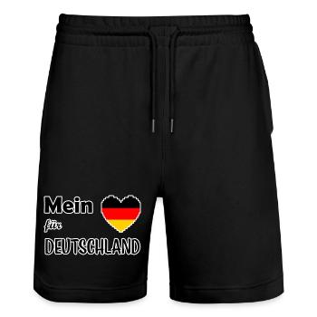 Mein Herz für Deutschland - Stanley/Stella Unisex Bio Joggingshorts Trainer  - Schwarz - Vorne - Nik (191cm) & Marisol (170cm)