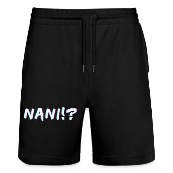 NANI!? What In Japanese - Funny Anime Saying - Short de jogging bio TRAINER Stanley/Stella unisexe - noir - Devant - Nik (191cm) & Marisol (170cm)