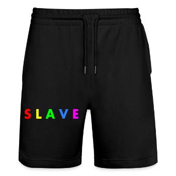 Slave - Stanley/Stella Unisex Bio Joggingshorts Trainer  - Schwarz - Vorne - Nik (191cm) & Marisol (170cm)
