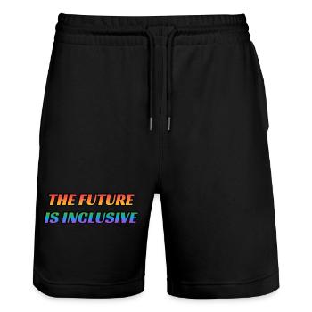 The Future Is Inclusive - Stanley/Stella Trainer Unisex Organic Jogging Shorts - black - Front - Nik (191cm) & Marisol (170cm)