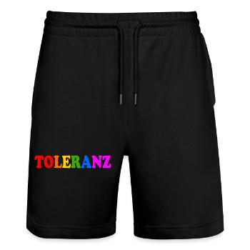 Toleranz - Stanley/Stella Unisex Bio Joggingshorts Trainer  - Schwarz - Vorne - Nik (191cm) & Marisol (170cm)