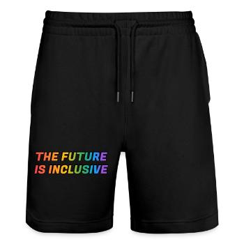 Die Zukunft ist inklusive Gay Pride - Stanley/Stella Unisex Bio Joggingshorts Trainer  - Schwarz - Vorne - Nik (191cm) & Marisol (170cm)