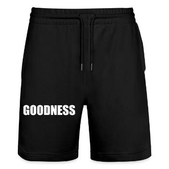 goodness - Stanley/Stella Trainer Unisex Organic Jogging Shorts - black - Front - Nik (191cm) & Marisol (170cm)