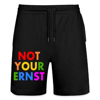 Not your ernst lgbt - Stanley/Stella Unisex Bio Joggingshorts Trainer  - Schwarz - Vorne - Nik (191cm) & Marisol (170cm)