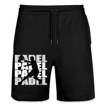Padel - Stanley/Stella Trainer Unisex Organic Jogging Shorts - black - Front - Nik (191cm) & Marisol (170cm)