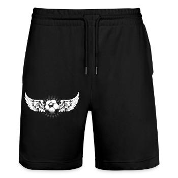 Football - Short de jogging bio TRAINER Stanley/Stella unisexe - noir - Devant - Nik (191cm) & Marisol (170cm)
