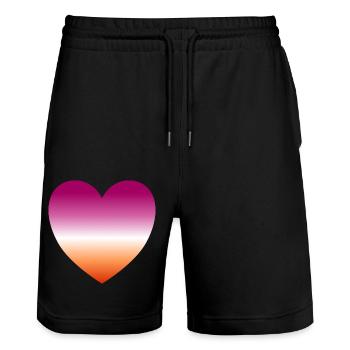 Cœur lesbien - Short de jogging bio TRAINER Stanley/Stella unisexe - noir - Devant - Nik (191cm) & Marisol (170cm)